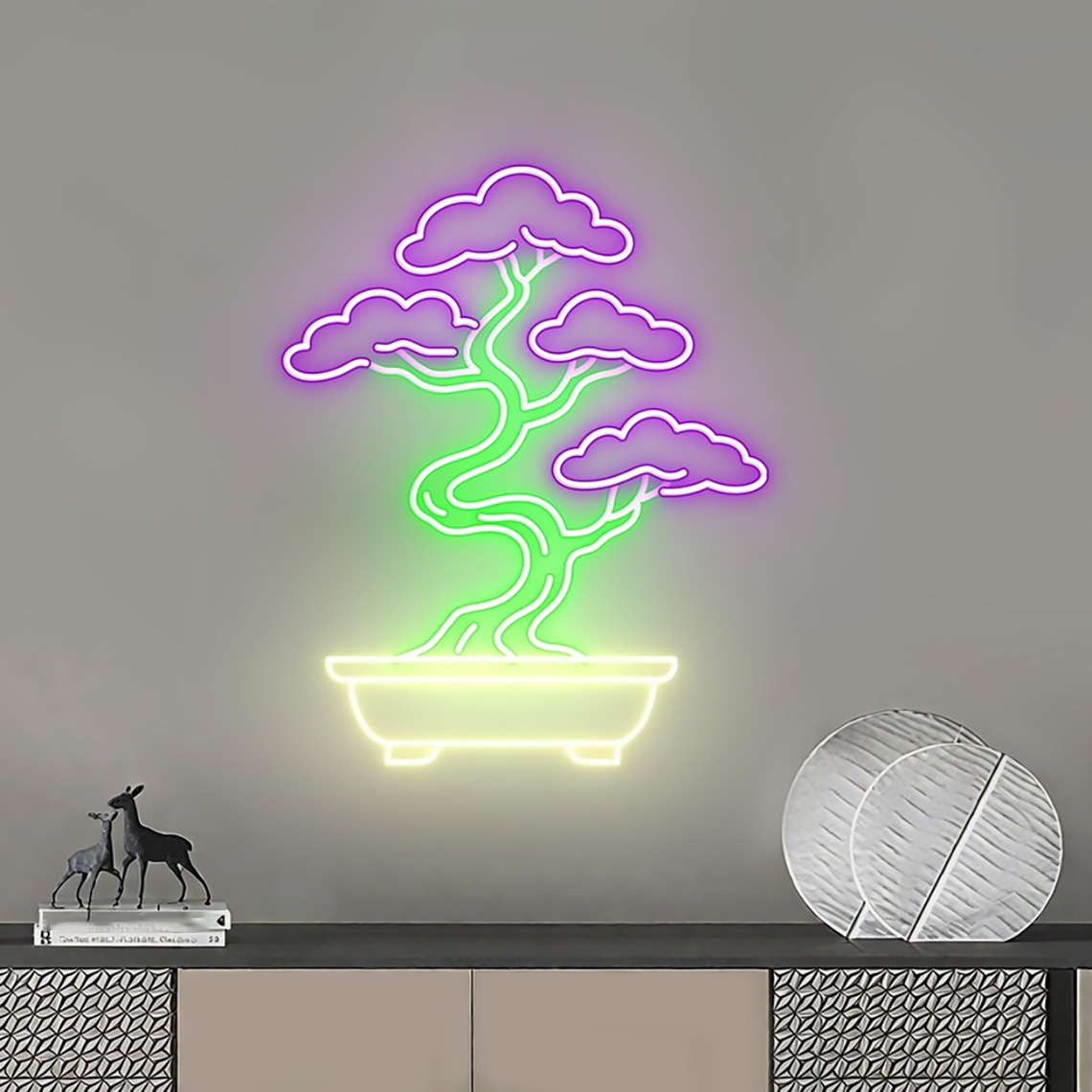 Bonsai Tree Zen Garden - Bonsai Boom Neonbord Zen Tuin Boom