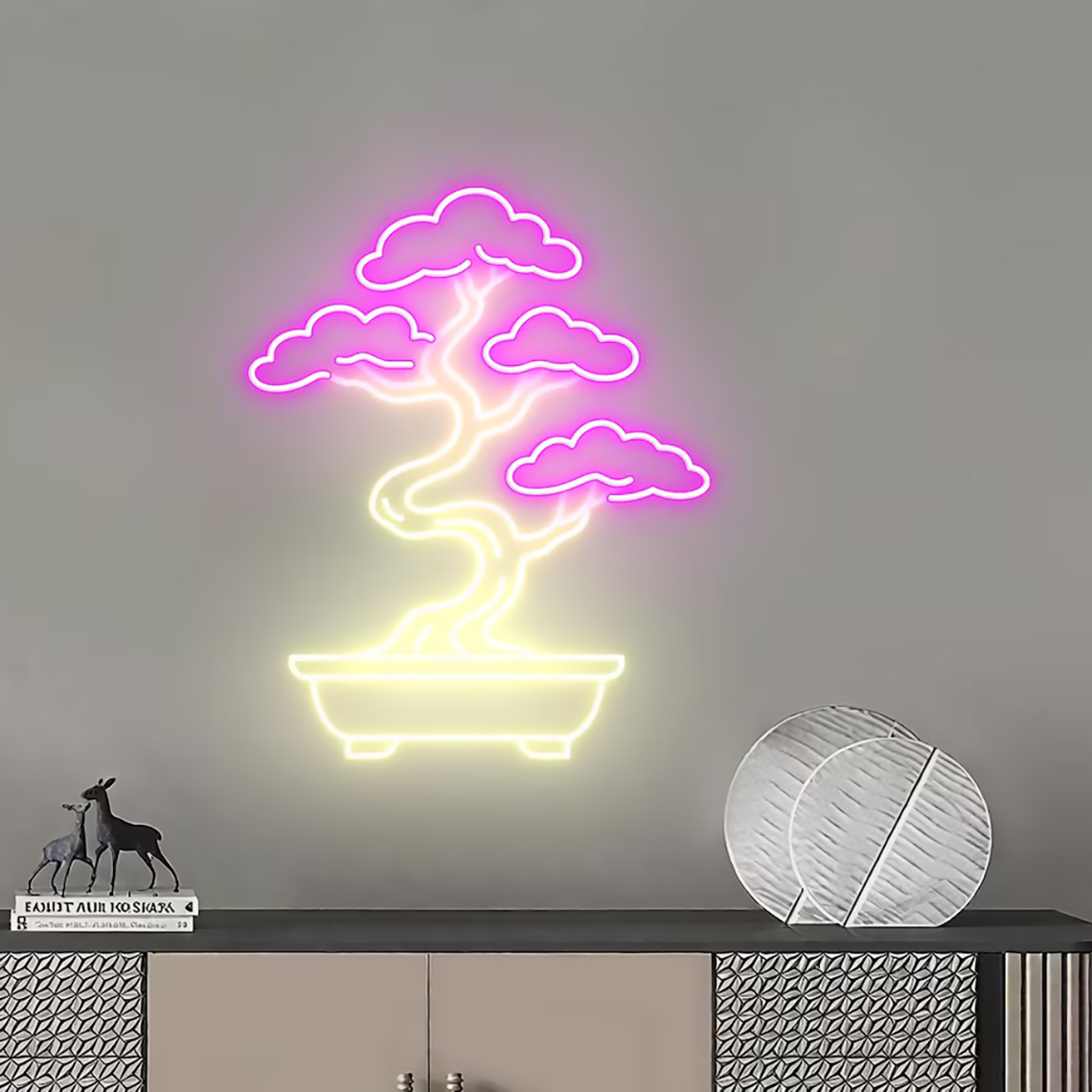 Bonsai Boom Neonbord Zen Tuin  - Bonsai Tree Zen Garden recensie en prijs